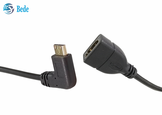 Góc cạnh Mini HDMI Male to HDMI Female Cable Adapter Connector 4 hướng Lên-Xuống-Trái-Phải