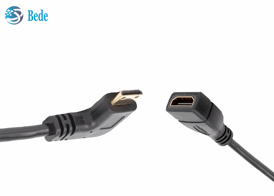 Góc cạnh Mini HDMI Male to HDMI Female Cable Adapter Connector 4 hướng Lên-Xuống-Trái-Phải
