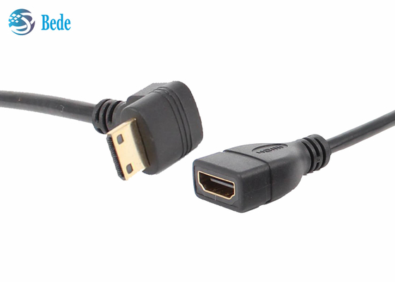 Góc cạnh Mini HDMI Male to HDMI Female Cable Adapter Connector 4 hướng Lên-Xuống-Trái-Phải
