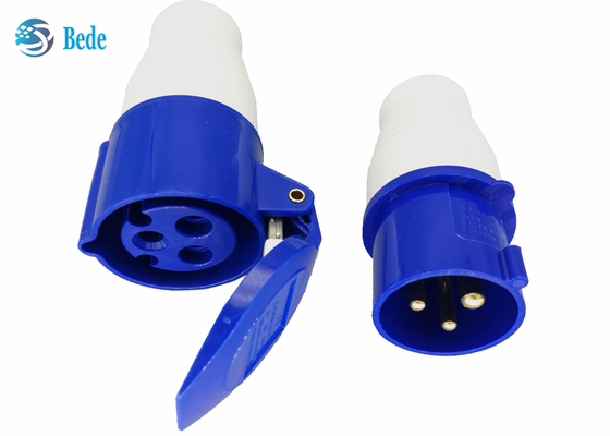 Ổ cắm và ổ cắm công nghiệp một pha P + N + E Màu xanh lam Loại khớp nối 220-250V 16A