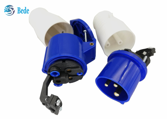 Ổ cắm và ổ cắm công nghiệp một pha P + N + E Màu xanh lam Loại khớp nối 220-250V 16A