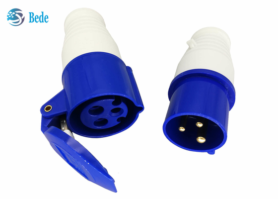 Ổ cắm và ổ cắm công nghiệp một pha P + N + E Màu xanh lam Loại khớp nối 220-250V 16A