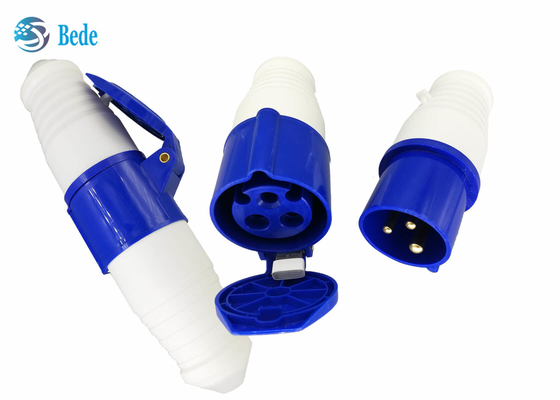 Ổ cắm và ổ cắm công nghiệp một pha P + N + E Màu xanh lam Loại khớp nối 220-250V 16A