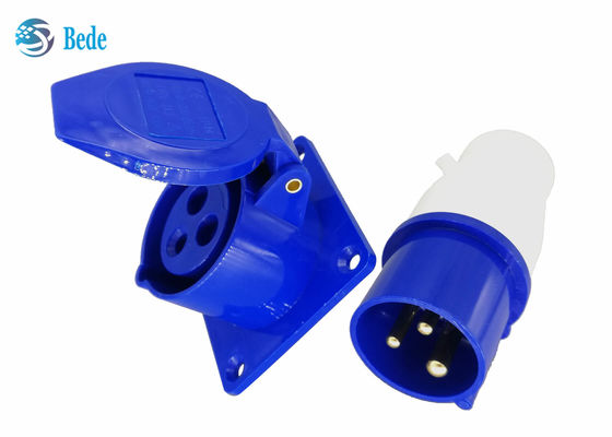 Bộ dụng cụ ổ cắm và phích cắm công nghiệp 3 chân Bảng điều khiển Loại gắn chống nước IP44 220-250V 16A