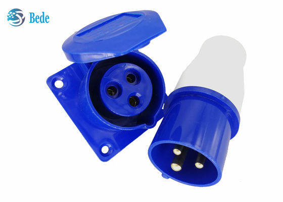 Bộ dụng cụ ổ cắm và phích cắm công nghiệp 3 chân Bảng điều khiển Loại gắn chống nước IP44 220-250V 16A
