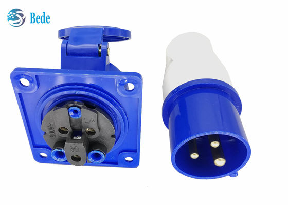 Bộ dụng cụ ổ cắm và phích cắm công nghiệp 3 chân Bảng điều khiển Loại gắn chống nước IP44 220-250V 16A