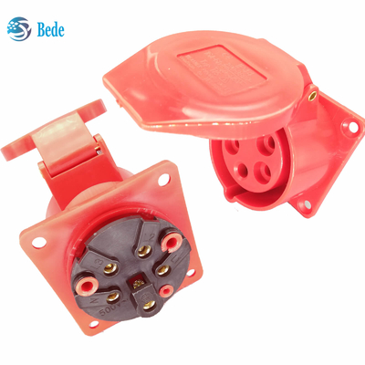 Phích cắm công nghiệp Ổ cắm 3 pha 5 chân 3P + N + E 16A Chất liệu PP Vỏ đồng thau Chân tiếp xúc