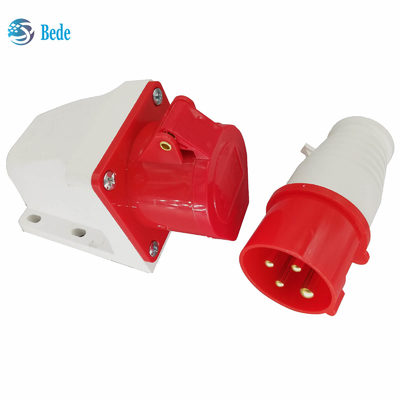 Nam Nữ Ổ Cắm Điện 4 Chân 3P+E 380~415V 16Amp Loại Treo Tường IP44