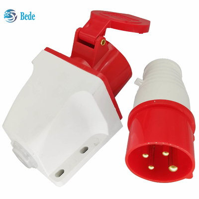 Nam Nữ Ổ Cắm Điện 4 Chân 3P+E 380~415V 16Amp Loại Treo Tường IP44