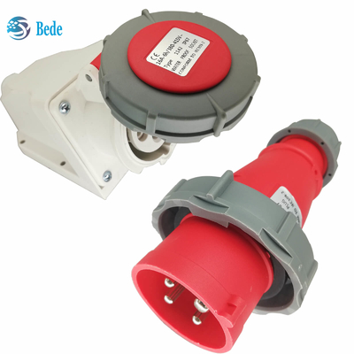4 pin IP67 Industrial Electric Socket với 16A / 380 ~ 415V loại gắn tường