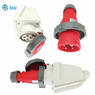 3P + E Industrial Plug Socket Điện lực 32A Điện áp 380 ~ 415V Loại gắn tường