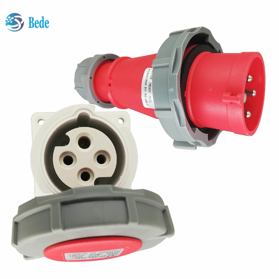 4 chân 3P + E 16Amp ổ cắm điện công nghiệp và ổ cắm gắn bảng IP67
