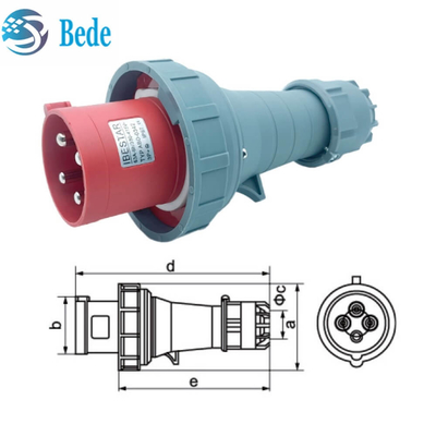 Chất điện cao bền 63A / 125 Amp Cắm và ổ cắm công nghiệp 3P + E IP67