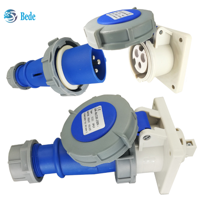 3 pin 220V-250V Voltage Industrial Plug Socket với IP67 xếp hạng - 16 Amp