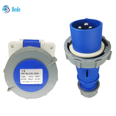 Tiêu chuẩn ICE60309 Industrial Plug Socket IP67 xếp hạng 3Pins ((2P+E) 32Amp