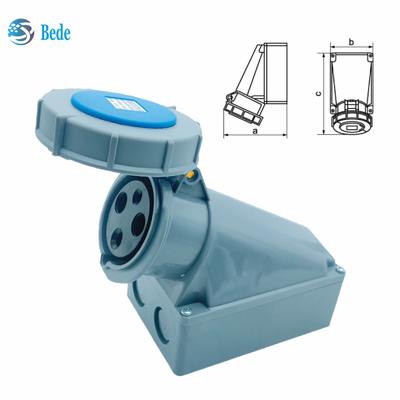 IP67 Industrial Plug Socket 3Pins Được thiết kế cho 220 ~ 250V 63A / 125A Loại gắn tường