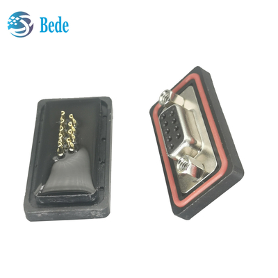Đồng Tin Bọc vàng Bọc ghim D-Sub 9 Kết nối nữ -55- 105C Nhiệt độ hoạt động Epoxy nhựa niêm phong bao gồm