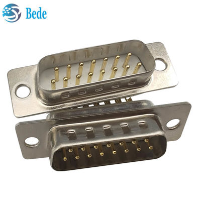 500V Đánh giá điện áp Db 15 đầu nối nam, D Sub 15 Pin đầu nối nam với ổ khóa