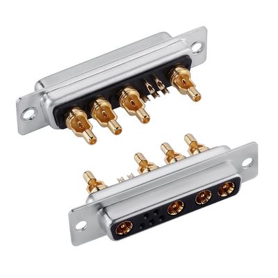 D-Sub hỗn hợp kết nối đồng trục RF / Power Conecector góc thẳng 9W4 cho PCB