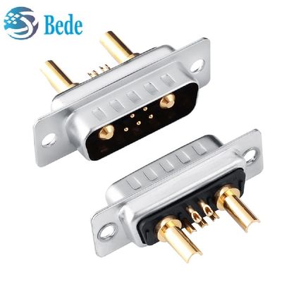 7W2 D-Sub Coaxial góc phải / chân thẳng kết nối dòng điện cao combo DB